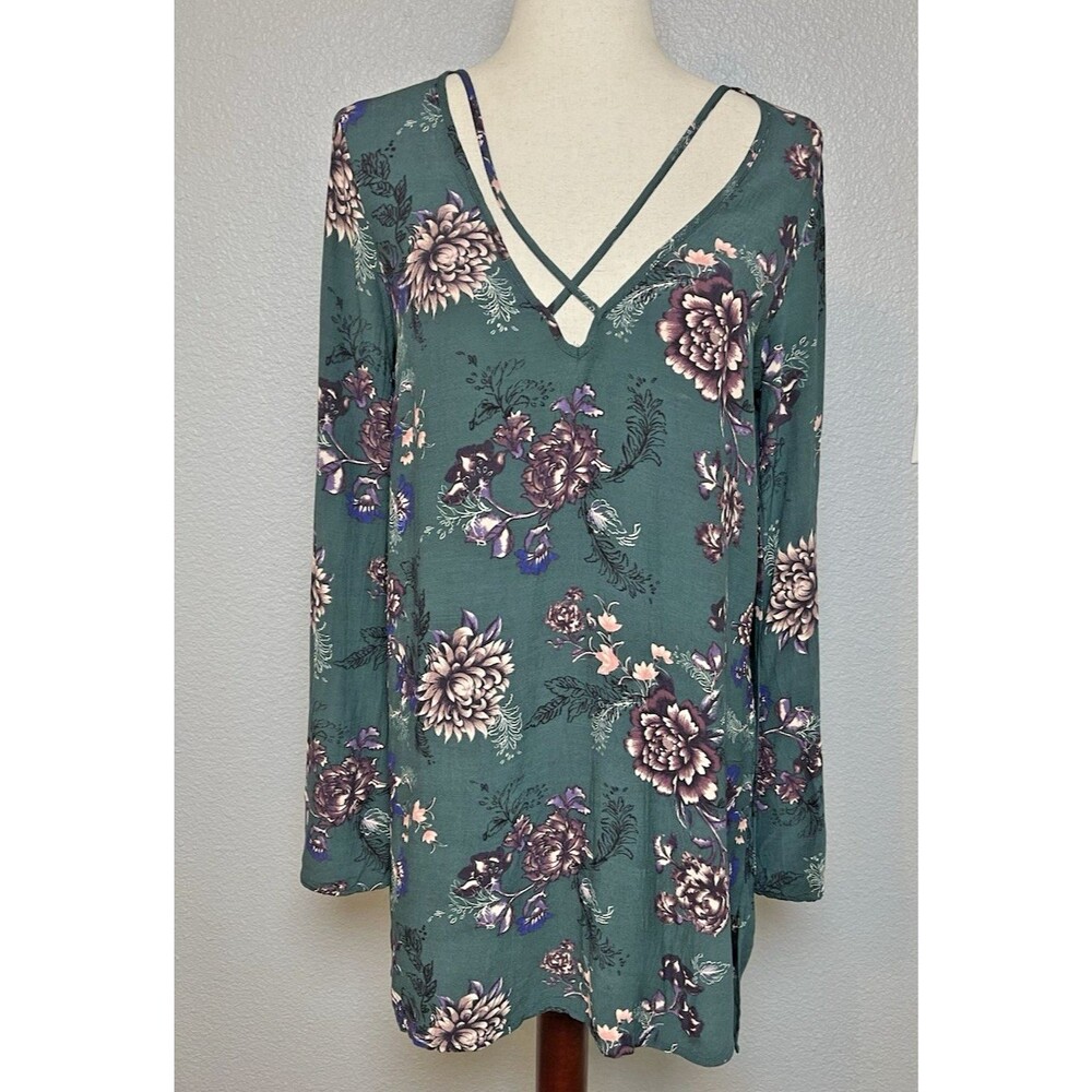 Free People women's long sleeve floral shirt sz S boho peasant cottagecore $98